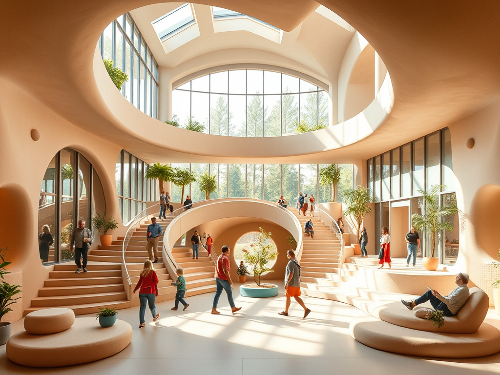 Montessori-inspired interior design illustrating human tendencies such as order, exploration, orientation, and communication.